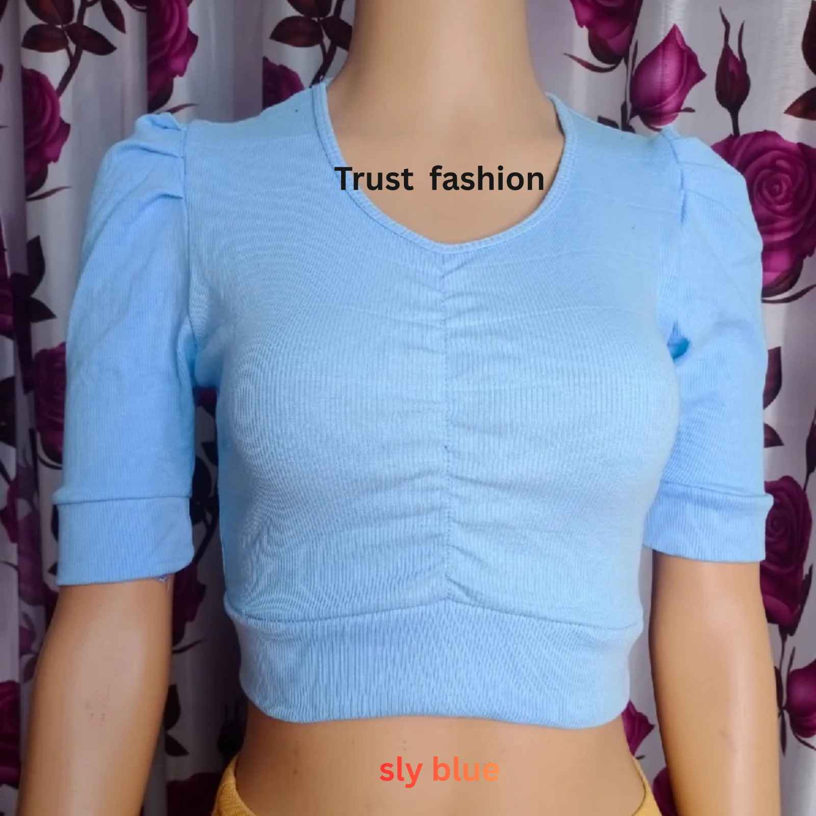 হাফ হাতা হাফ ক্রপ টপ ব্লাউজ