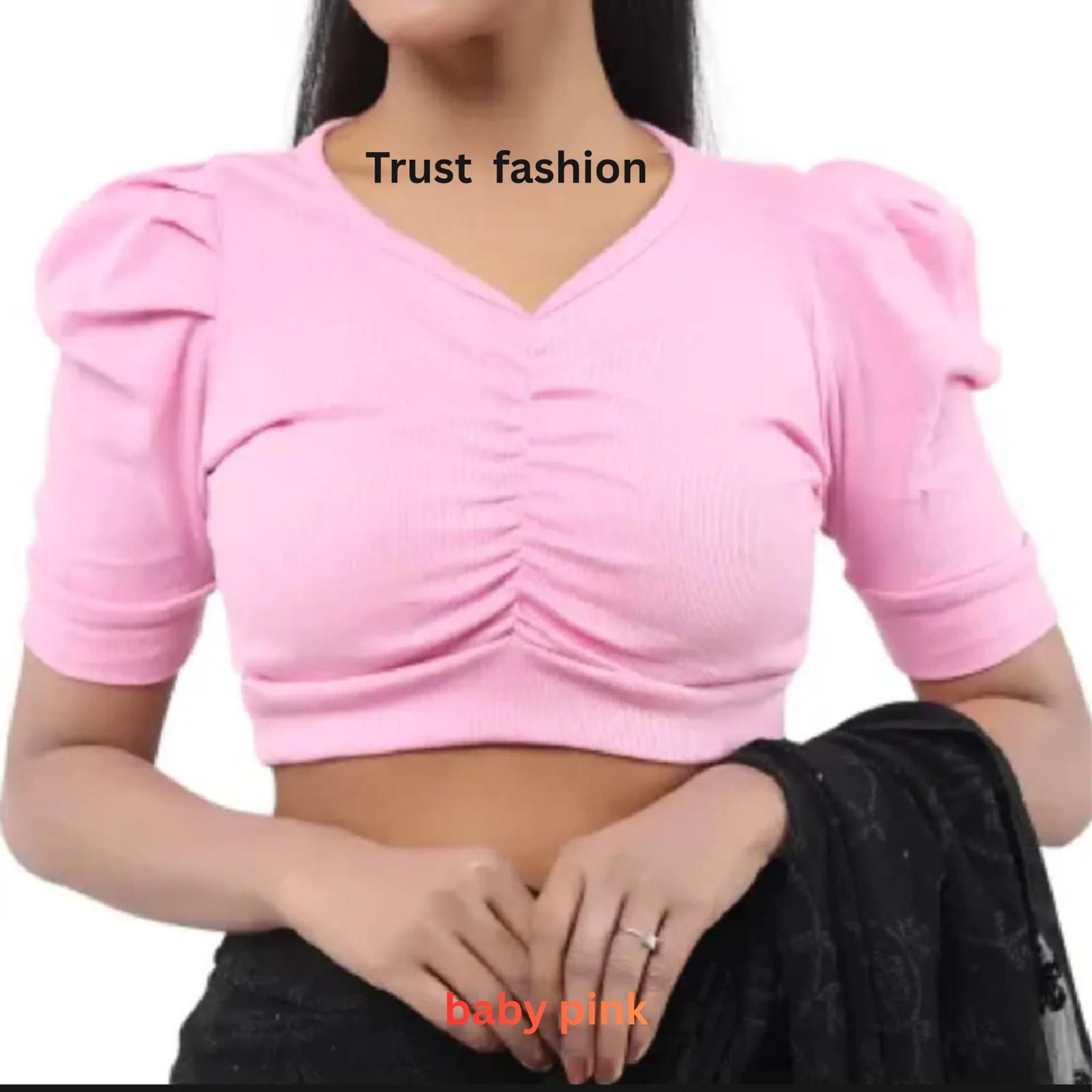 হাফ হাতা হাফ ক্রপ টপ ব্লাউজ