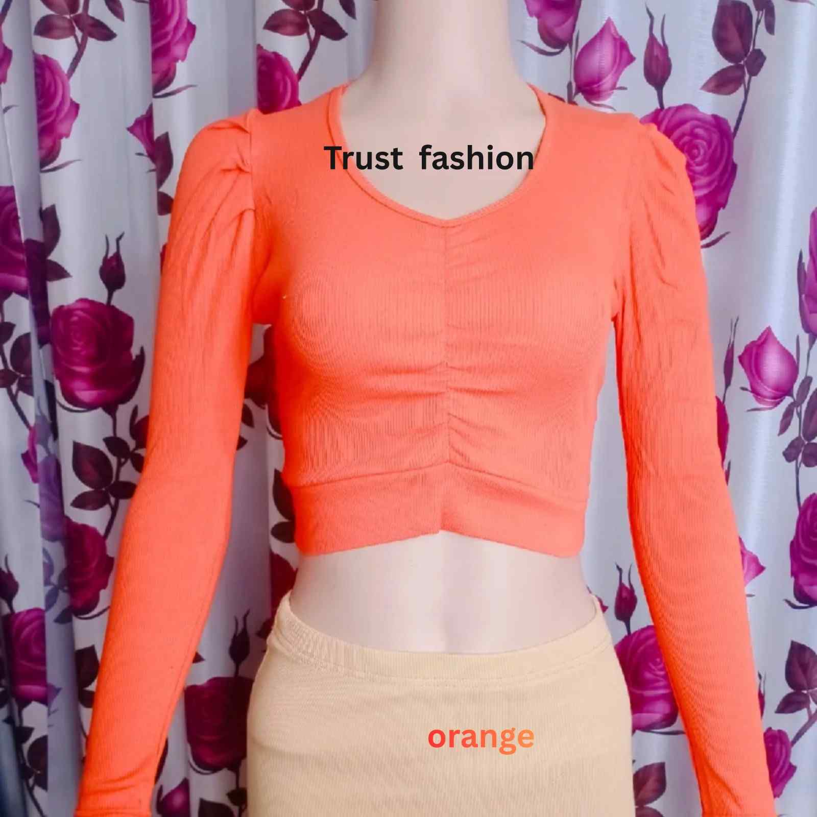 ফুল হাতা ফুল ক্রপ টপ ব্লাউজ