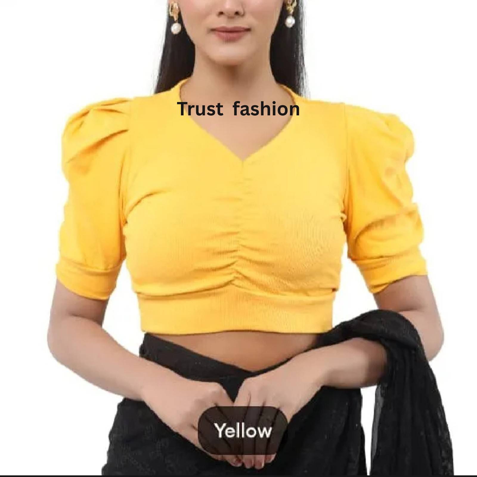 হাফ হাতা হাফ ক্রপ টপ ব্লাউজ