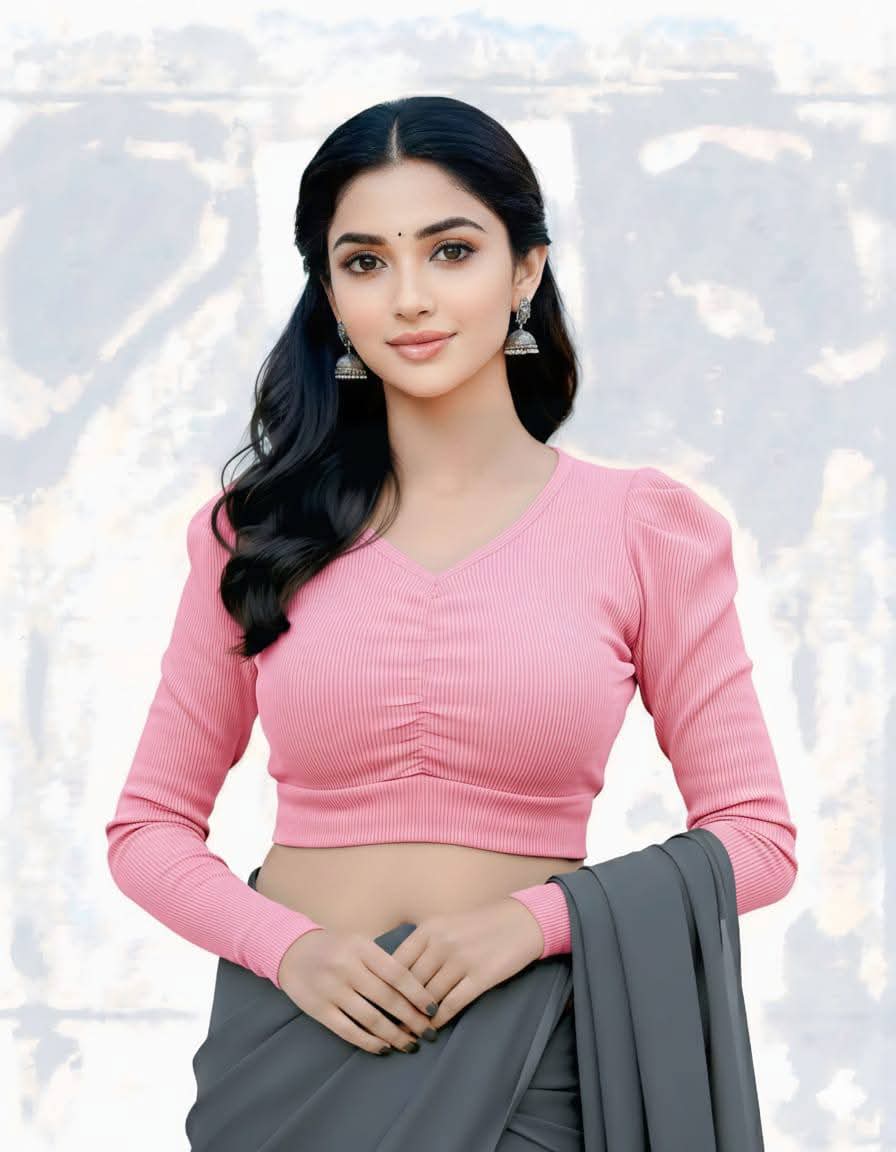 ফুল হাতা ফুল ক্রপ টপ ব্লাউজ